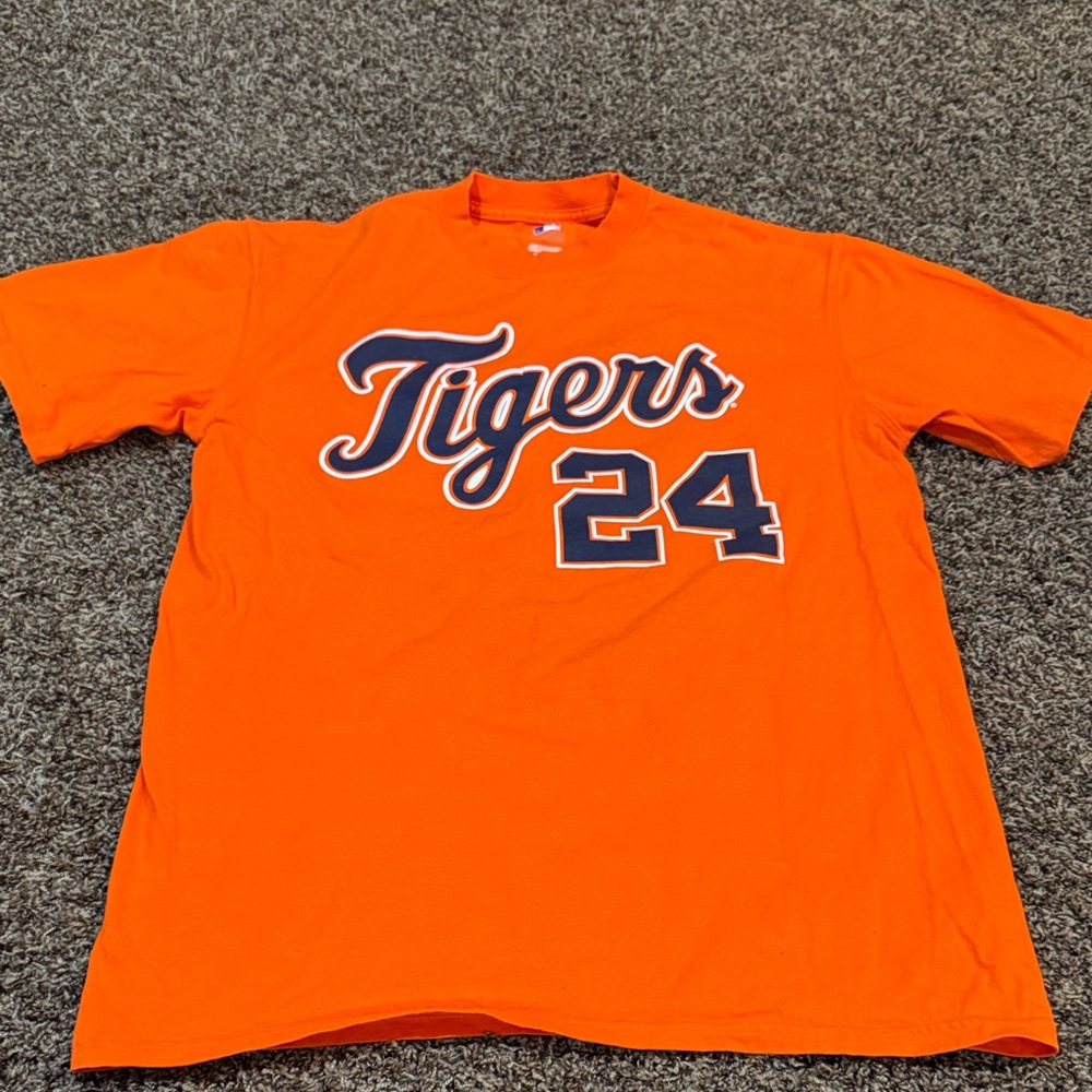 MLB Orange Detroit Tigers 24 Short Sleeve Tee